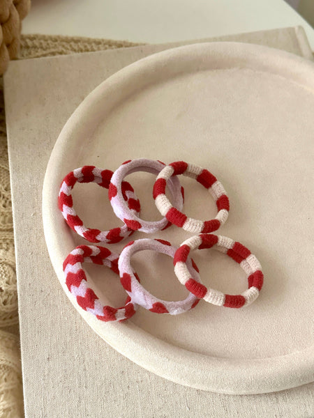 Valentine's Day Assorted Seamless Hair Ties (Set of 6)