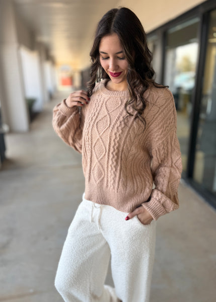 The Beat Goes On Taupe Sweater