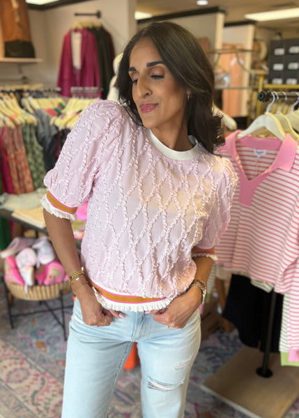 What About Me? Pink Textured Top