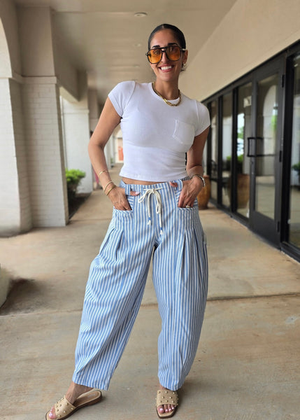 A Lesson Learned Blue Striped Pants