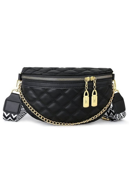 Quilted Black Crossbody Bum Bag