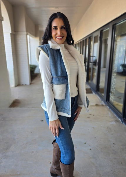 Wish I Could Washed Denim Cloud Vest