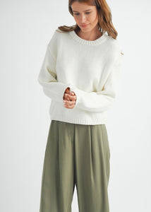 All The Way Home Cream Knit Sweater