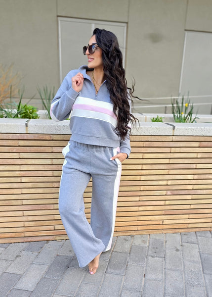 Oceans Drive Heather Grey 2 Pc Pant Set