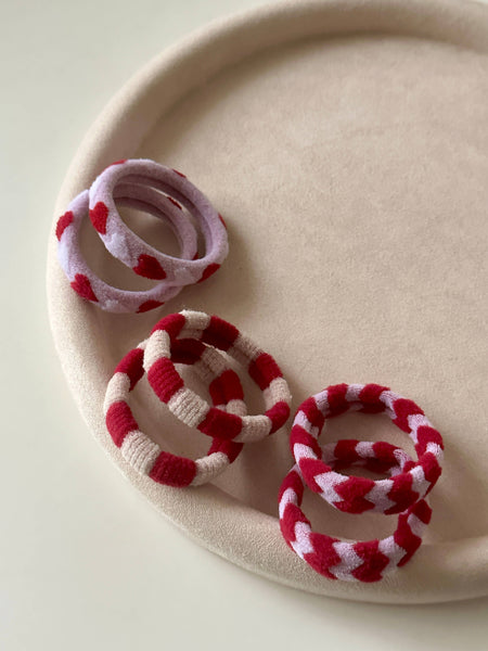Valentine's Day Assorted Seamless Hair Ties (Set of 6)