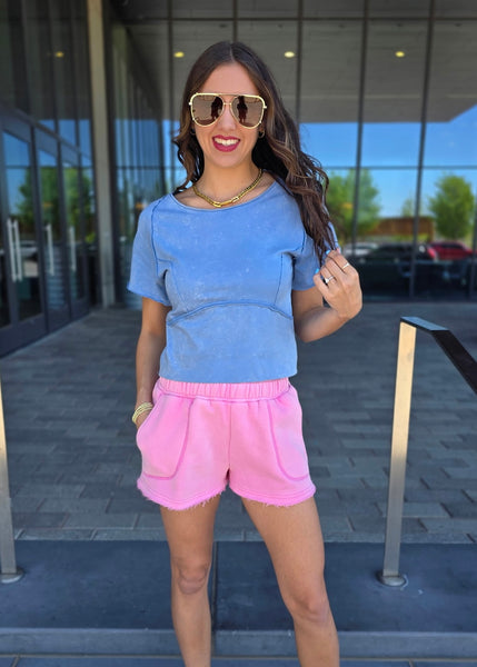 Catching A Vibe Pink Casual Shorts