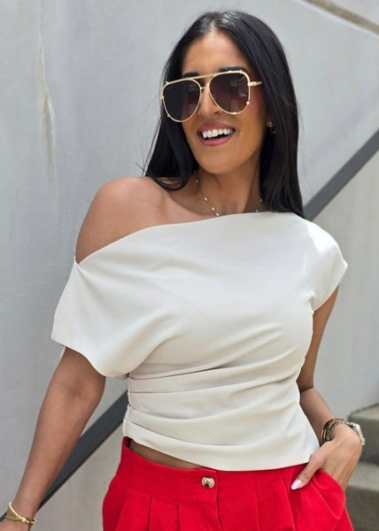 See About Me Ecru Sleeveless Top