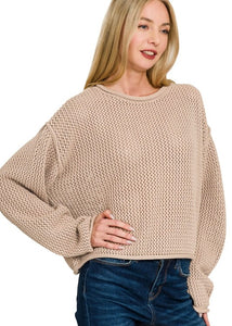 Transition Into Fall Mocha Knit Sweater
