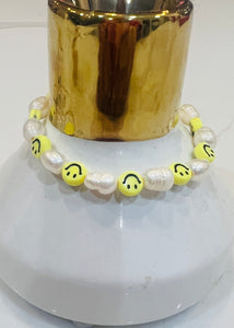Pearl Smiley Beaded Bracelet