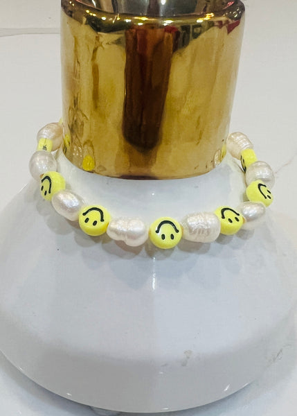 Pearl Smiley Beaded Bracelet