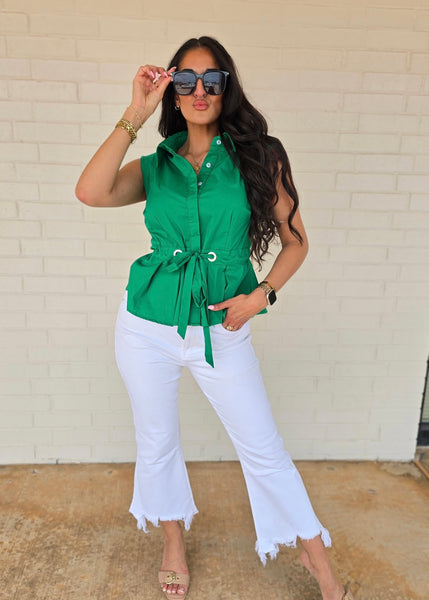 Quick Update Green Sleeveless Top