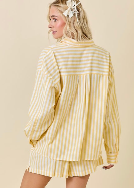Lemoncello Striped 2 Pc Short Set