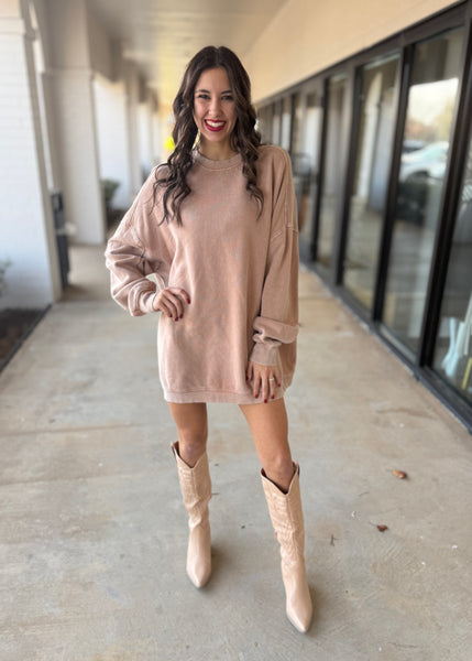 Buying Time Taupe Oversized Sweatshirt