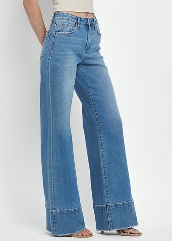 Olivia Wide Leg Medium Wash Denim