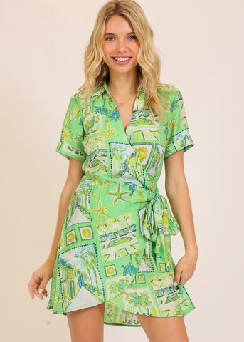 Tropical Dream Wrap Dress
