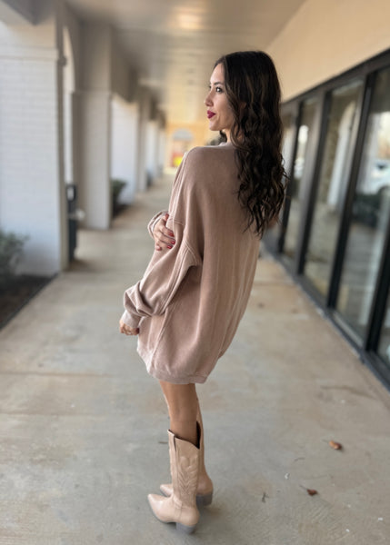 Buying Time Taupe Oversized Sweatshirt