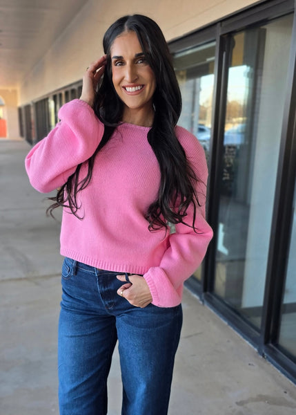 Love Is In The Air Pink Back Bow Sweater