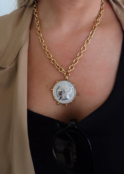 Channing Two Toned Coin Necklace