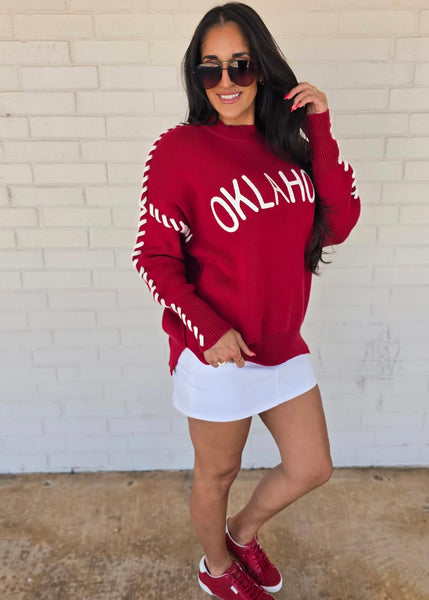 Oklahoma Game Day Red Sweater
