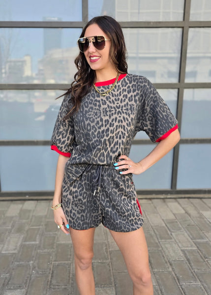My Muse Leopard Relaxed 2pc Shorts Set