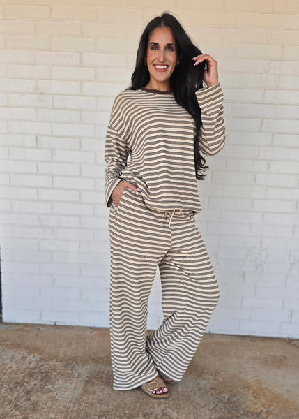 Sippin' On Sweets Striped 2 Pc Pant Set