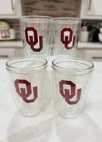 OU SOONERS 4 Pc. Insulated Tumbler Set