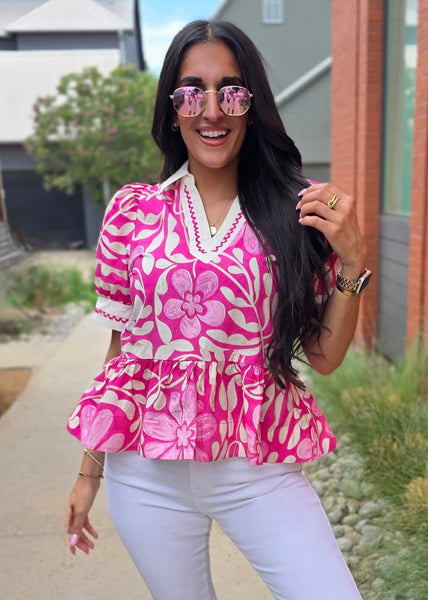 Confident Woman Pink Babydoll Top