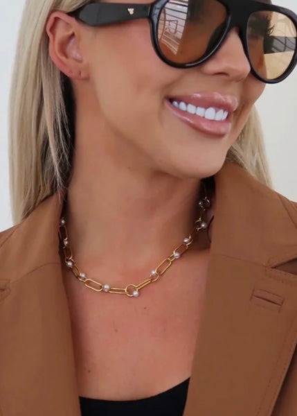 Jennifer Pearl Chain Necklace