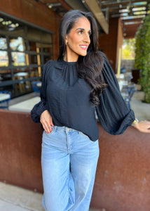 Looking For You Pleated Sleeve Blouse