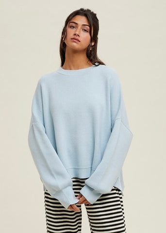 Just My Type Baby Blue Crew Neck Sweater