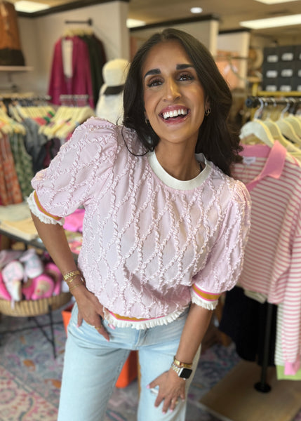 What About Me? Pink Textured Top