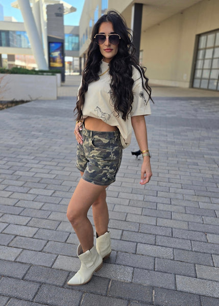 Never Blend In Camo Dad Shorts