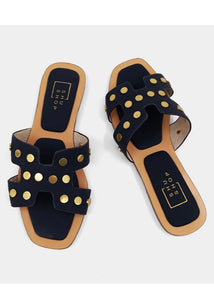 Donatella Studded Black Sandal