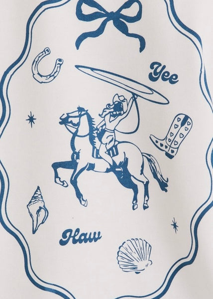 YEE HAW Printed Long Sleeve Oversized Sweatshirt