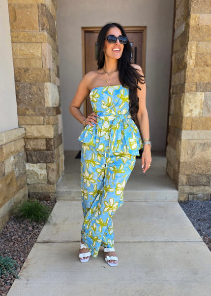 Vacation Life Strapless Top & Pant Set