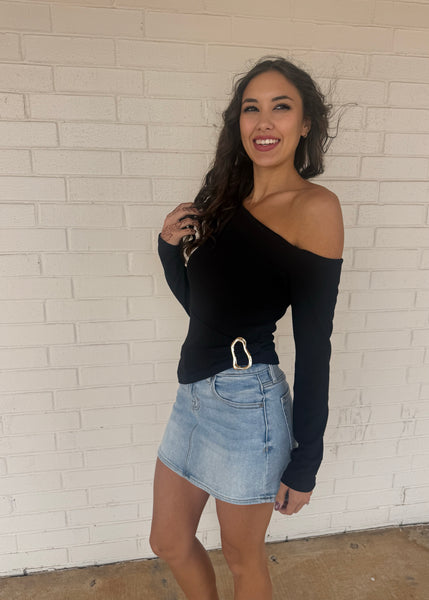 New Start Long Sleeve Off Shoulder Top