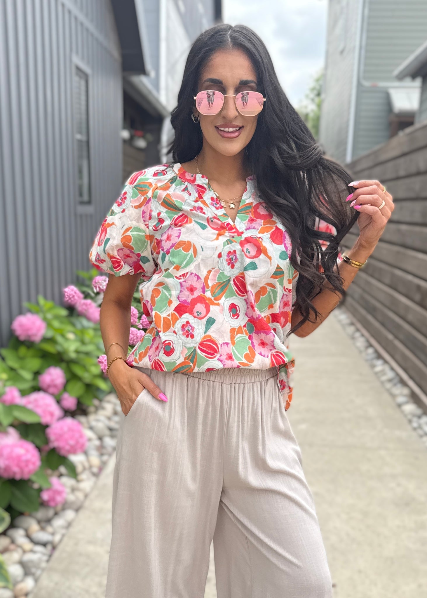 Hold On For One More Day Floral Top