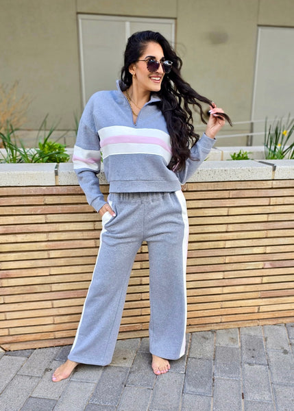 Oceans Drive Heather Grey 2 Pc Pant Set