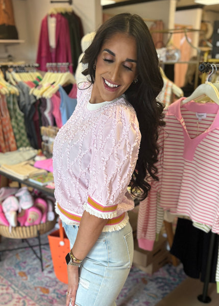 What About Me? Pink Textured Top
