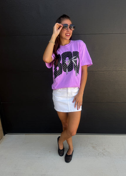 Purple & Polka Dots "BOO" Tee