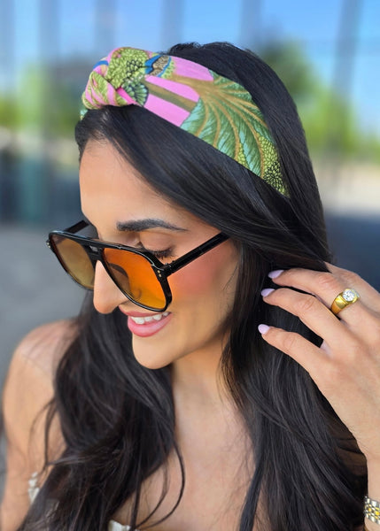 Pink Tropical Print Headband