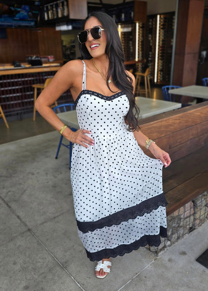 Polkadot Perfection Black & White Maxi Dress