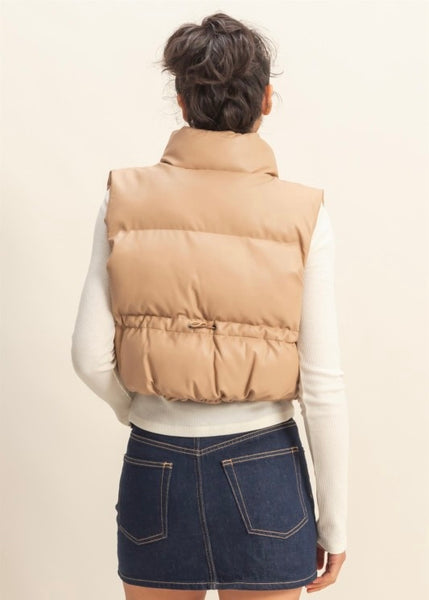 Connected Success Taupe Puffer Vest