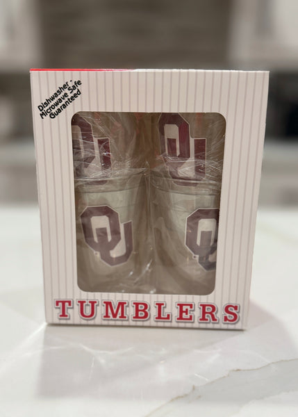 OU SOONERS 4 Pc. Insulated Tumbler Set