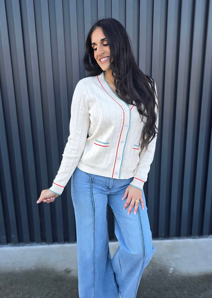 City Beat Ribbed Knit Cardigan