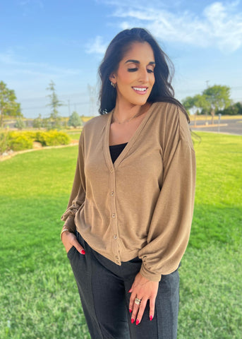 Lounge Love Mocha Ultra Soft Long Sleeve Cardigan