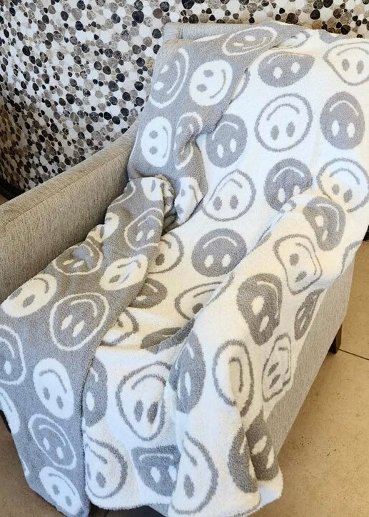 Luxury Soft Grey Smiley Blanket