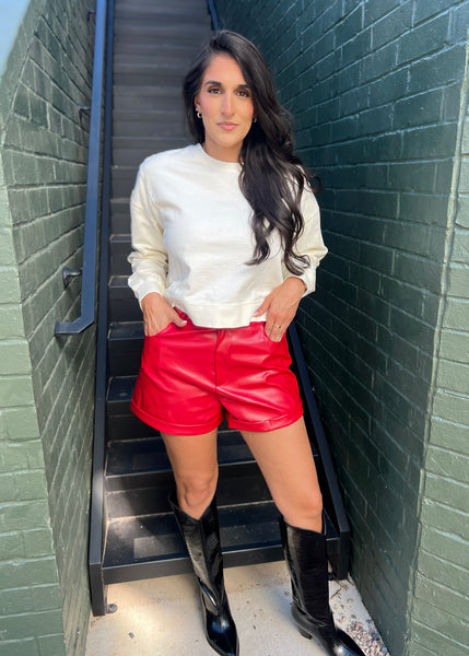 Just Another Day Side Slit Cropped Sweatshirt