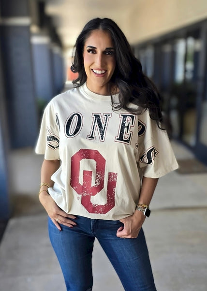 Oklahoma "SOONERS" Southern Split Oversized Band Tee