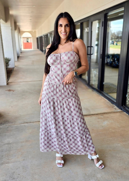 Viola Plaid Cami & Maxi Skirt Set